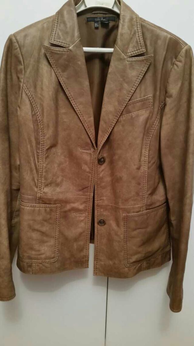 Chaqueta de piel  camel