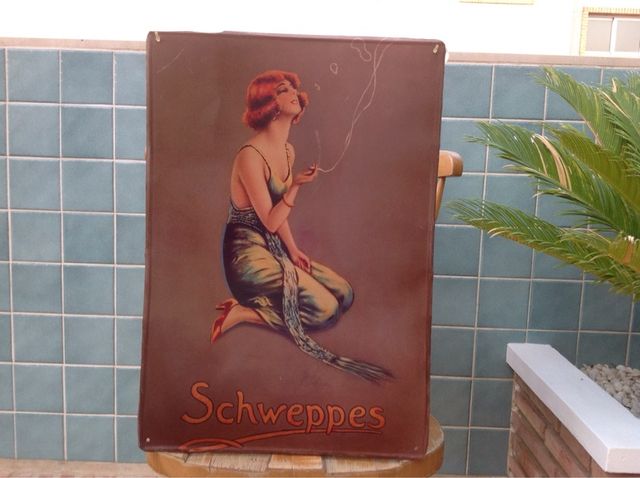 Se venden carteles de chapa schweppes