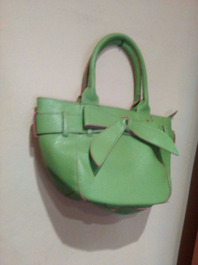 Bolso de piel verde# urge !!!! Vintage