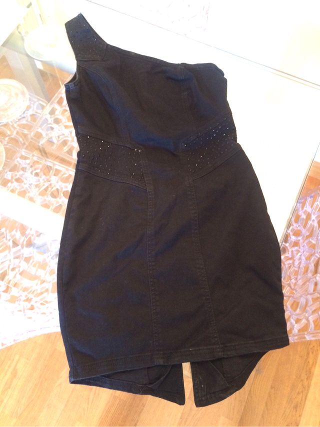 Vestido vaquero elástico negro t 38/40