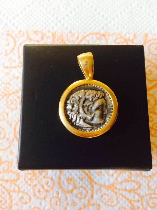 Colgante Moneda Plata Con Oro