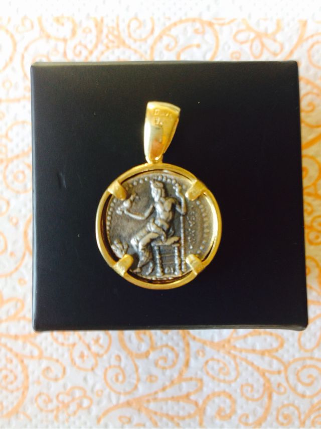 Colgante Moneda Plata Con Oro