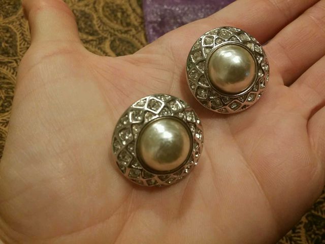 Pendientes imitacion brillantes y perlas