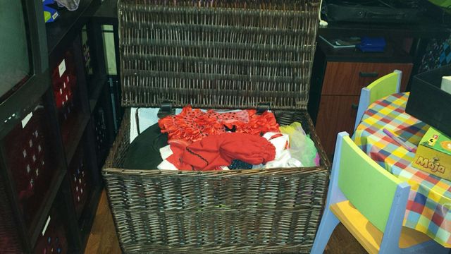 Baul mimbre chocolate