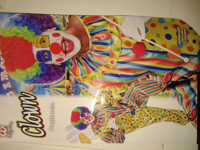 Disfraz payaso completo con sombrero incluido