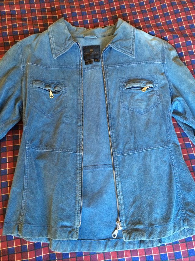 Chaqueta Piel serraje Azul