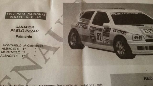 Scalextric Renault Clio 16v Pablo Irizar