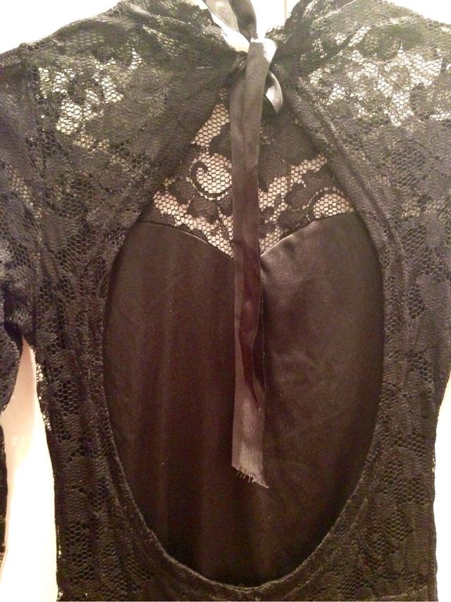 VESTIDO ENCAJE, ESPALDA DESCUBIERTA