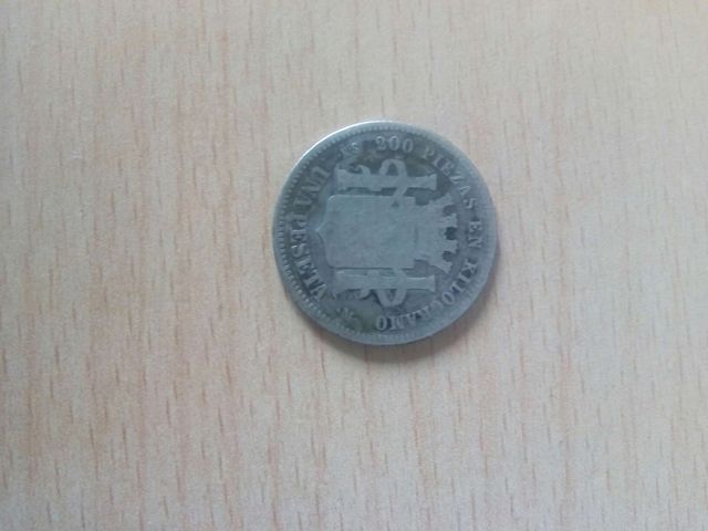 Moneda 1 peseta gobierno provisional 1869