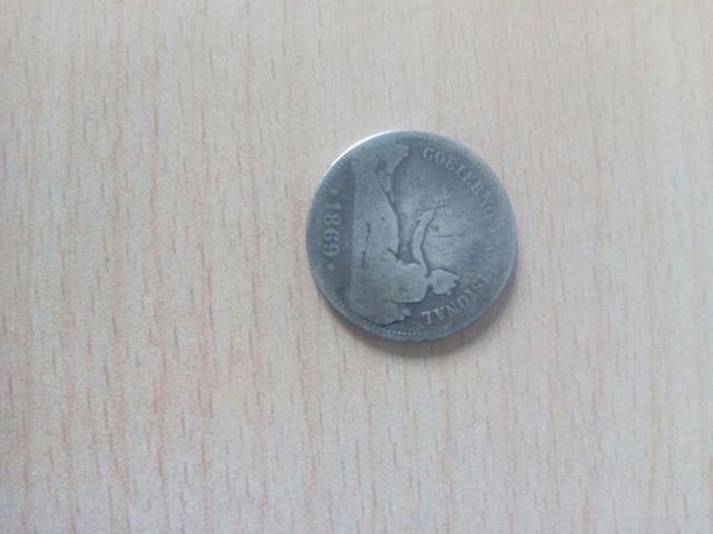 Moneda 1 peseta gobierno provisional 1869