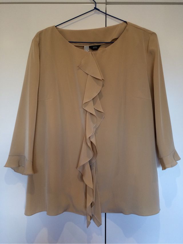 Top Y Blusa Beige De Fiesta