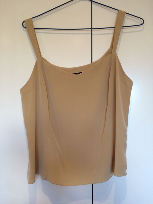 Top Y Blusa Beige De Fiesta