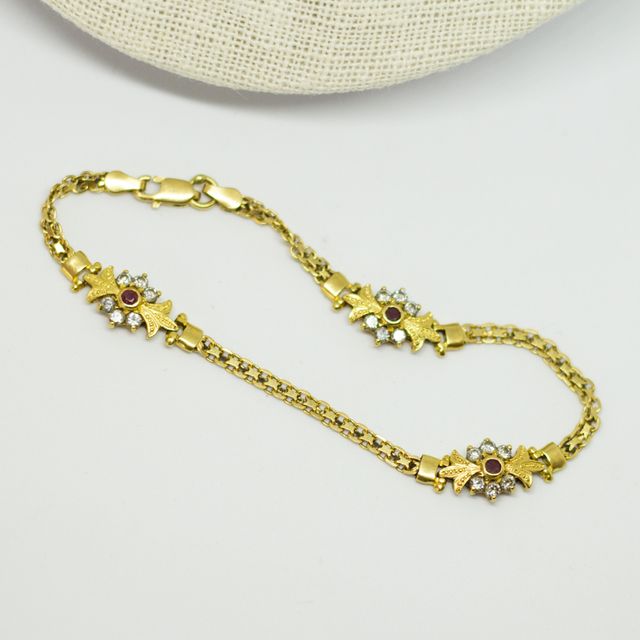 Conjunto Panther con circonitas y granates, oro18K
