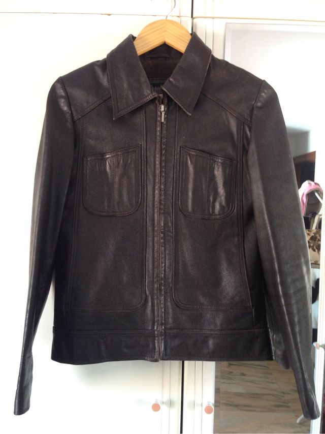 Chaqueta De Cuero Marron