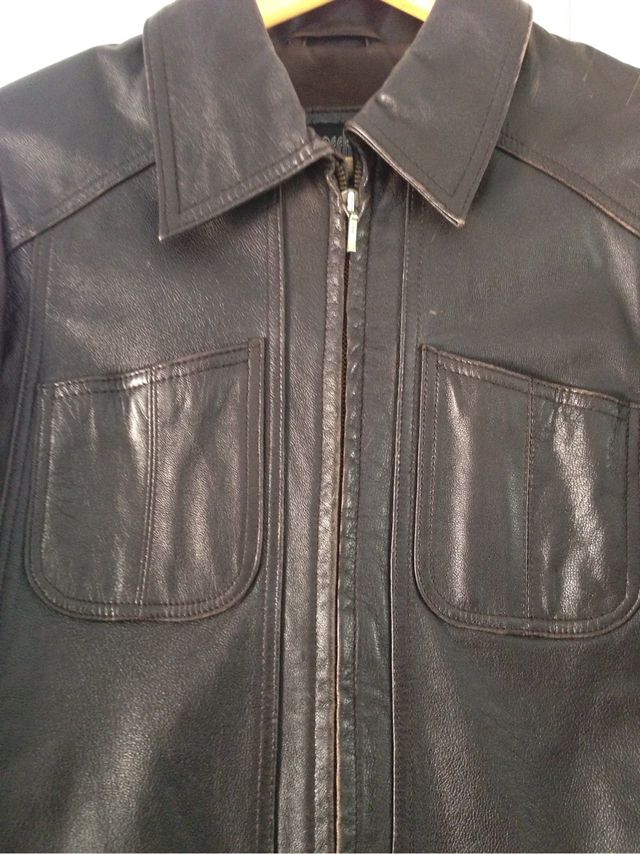 Chaqueta De Cuero Marron