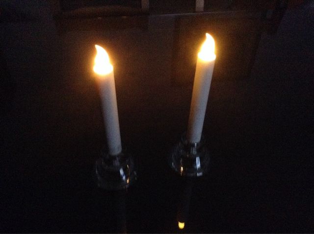 Velas Electricas Con Base De Cristal  (2)