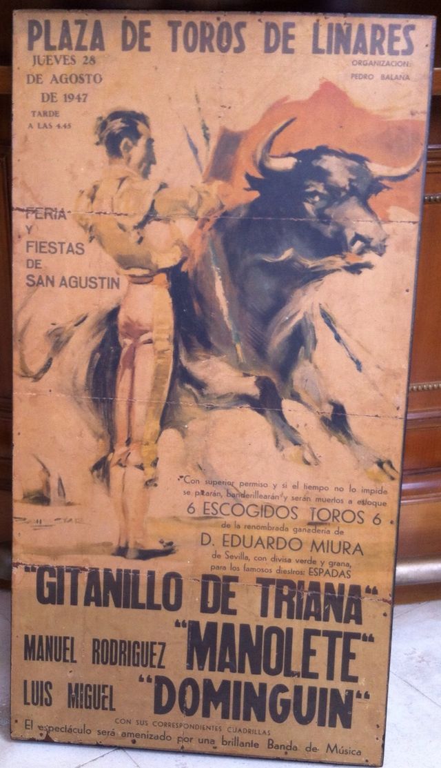 Cartel Toros Manolete y Dominguín Original 1947