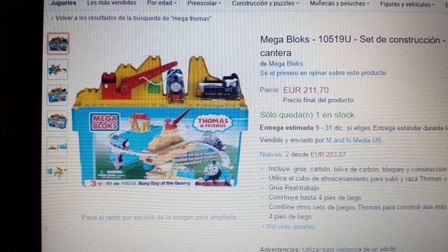 GANGA Exclusivo Thomas mega block ideal regalo nav