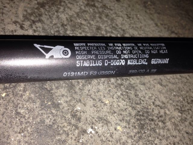 Resortes hidraulicos para capo y maletero