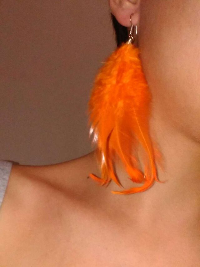 Pendientes de plumas