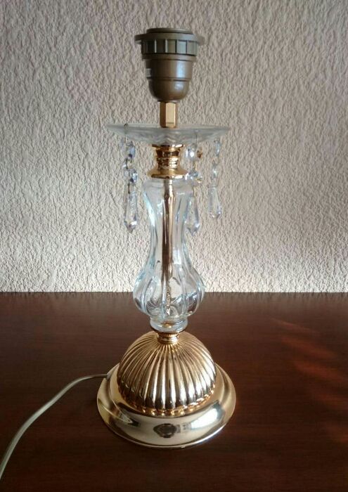 Pie de Lámpara de cristal con baño de oro