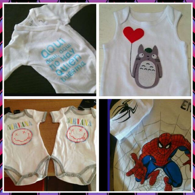 Pintamos a mano bodies,baberos,camisetas,
