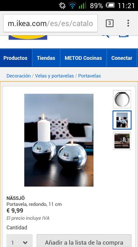 Portavelas candelabro ikea