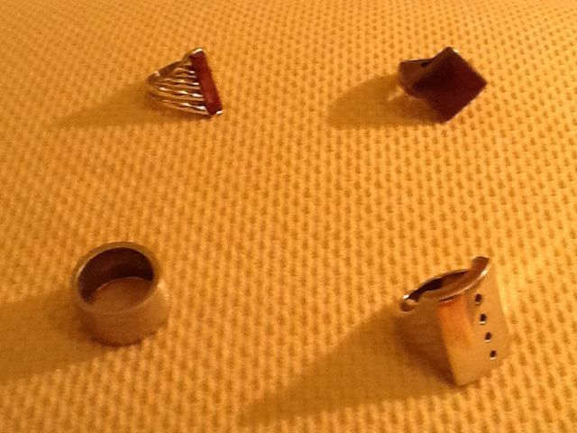 4 Anéis em Prata E Pedras Semi-Preciosas