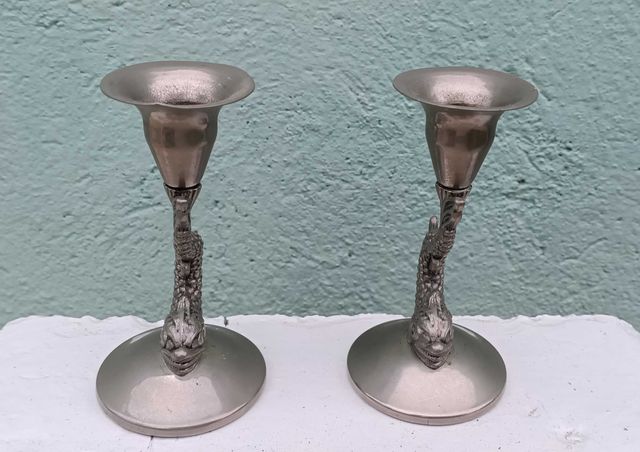 Portavelas Vintage en Forma de Peces - Alpaca