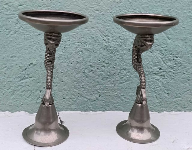 Portavelas Vintage en Forma de Peces - Alpaca