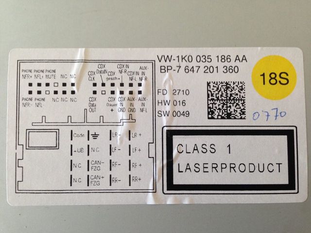 Radio RCD-310 Volkswagen