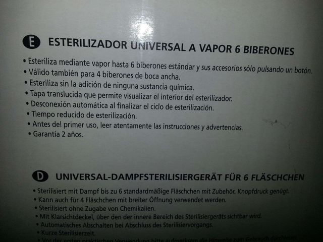 Esterilizador de vapor multibiberon