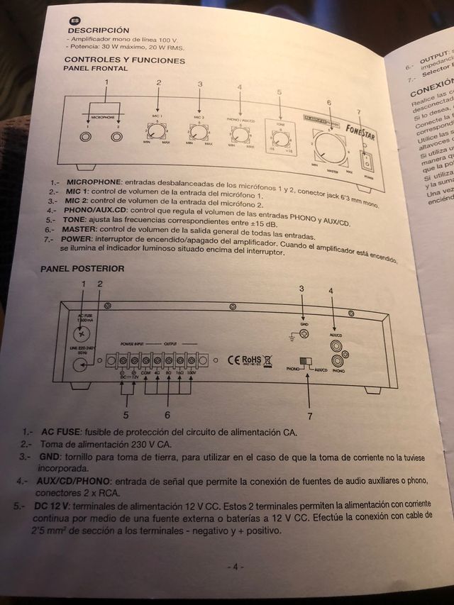 Amplificador y 3 altavoces FoneStar Hilo Musical