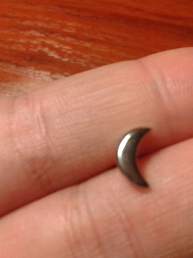 Pendientes plata forma de media luna