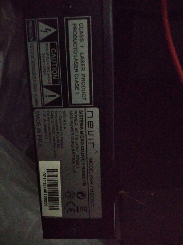 barra sonido Home cinema 2.1 dvd nevir