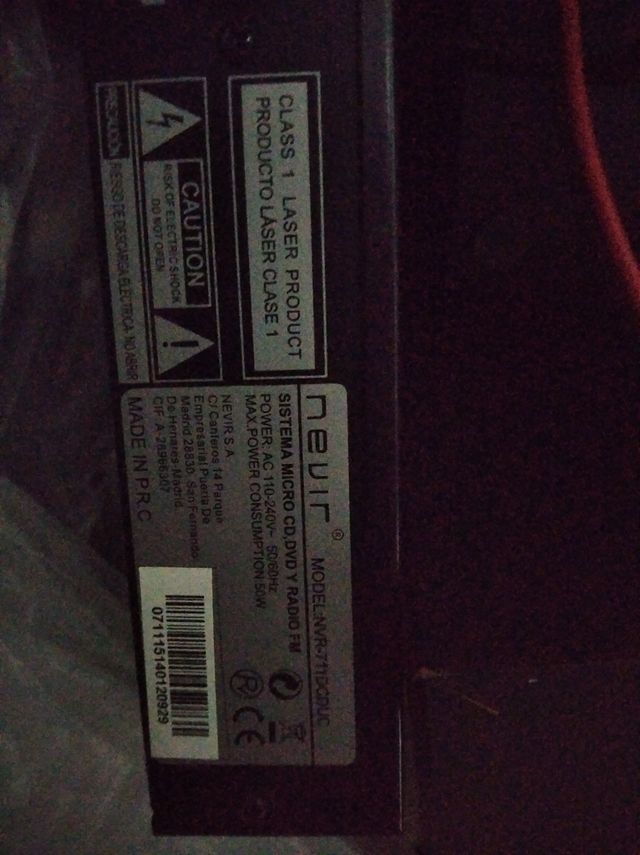 barra sonido Home cinema 2.1 dvd nevir