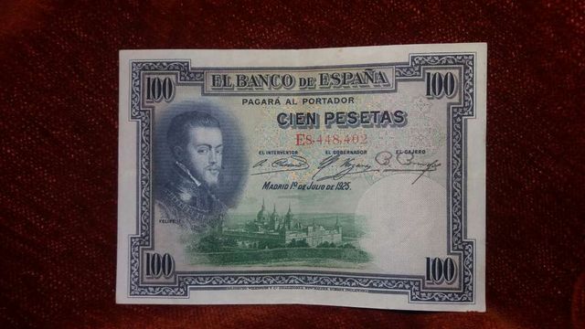 Billete de 100 pesetas año 1925.