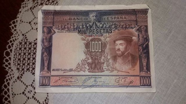 Billete de 1000 pesetas año 1925.