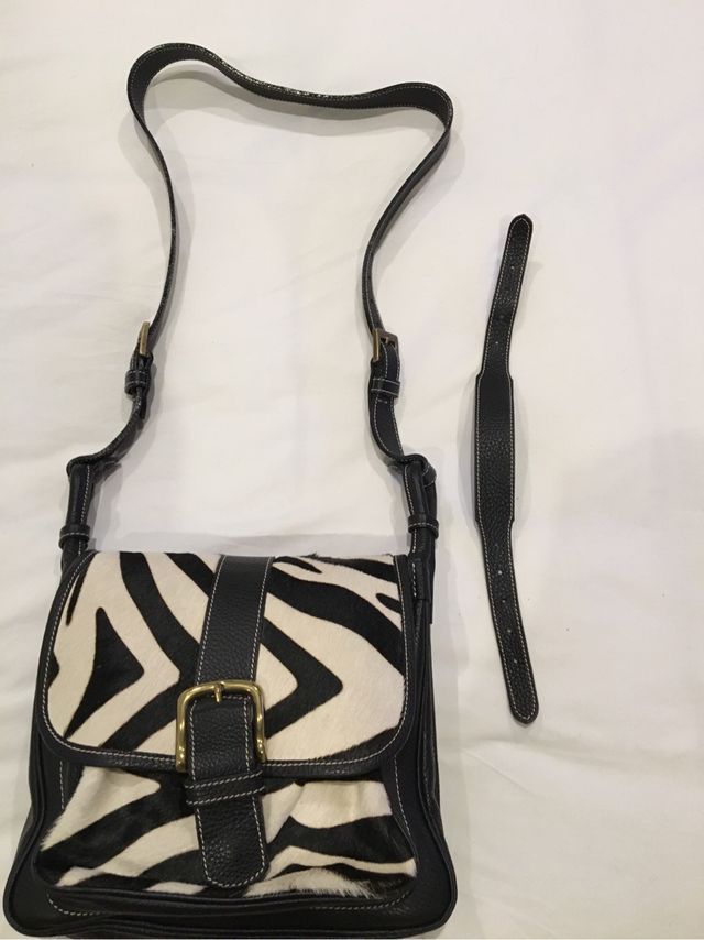 Bolso bandolera Piel Con Estampado Cebra Nuevo