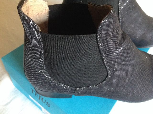 Botines Tejus N 38 o 39. Negro Con Brillos