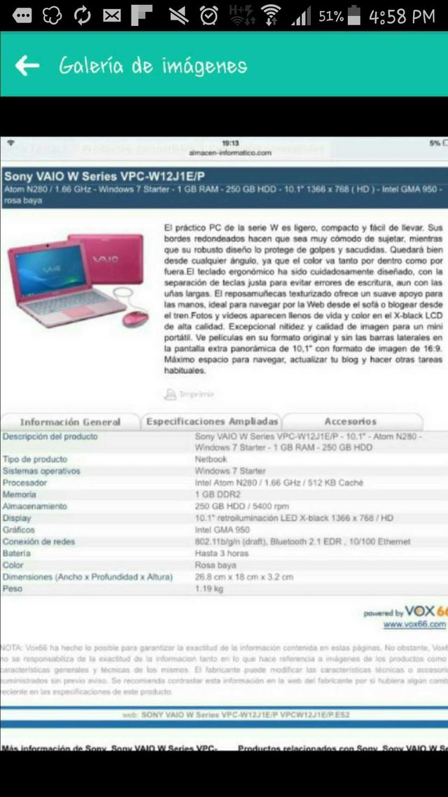 Ordenador rosa seminuevo