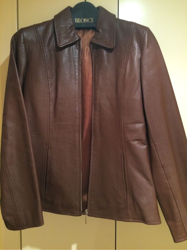 Blazer de couro marrom