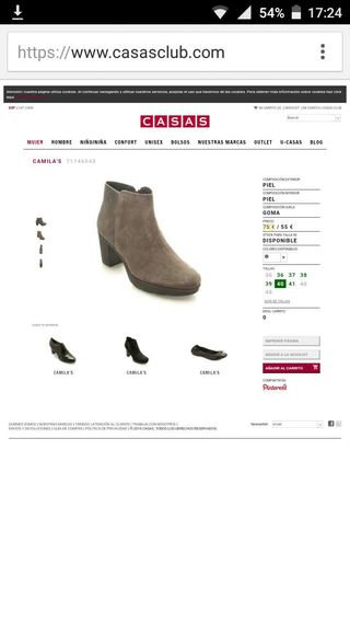 Botines Camila\\'s 38 de segunda mano por 25 EUR en Barcelona en WALLAPOP