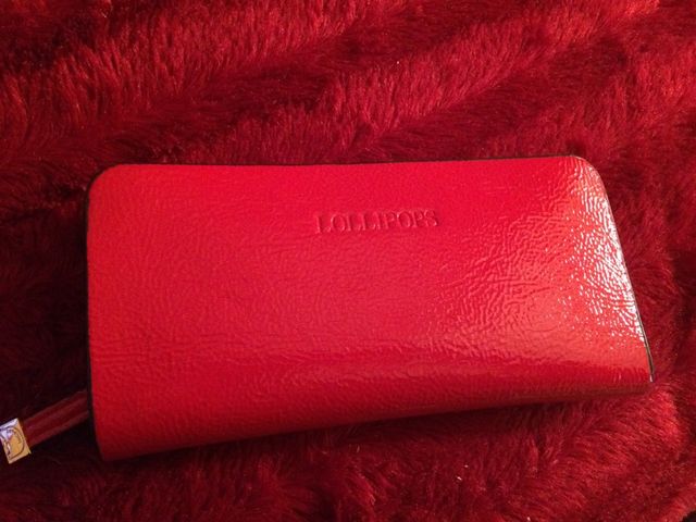 Billetera Lollipops Roja acharolada