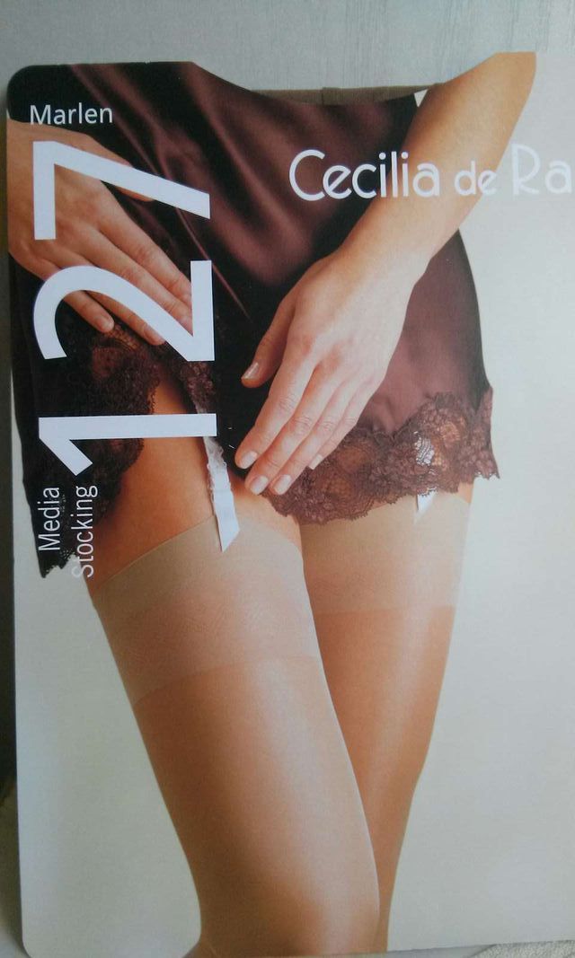 Medias para liguero color marfil y bronce talla S