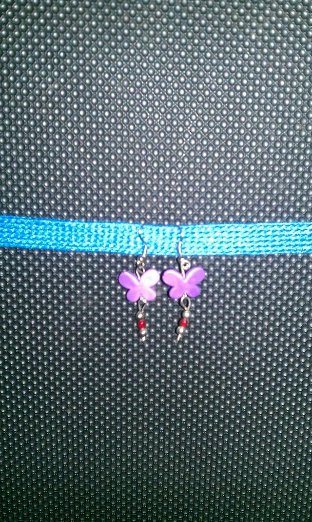 Pendientes mariposas  lilas