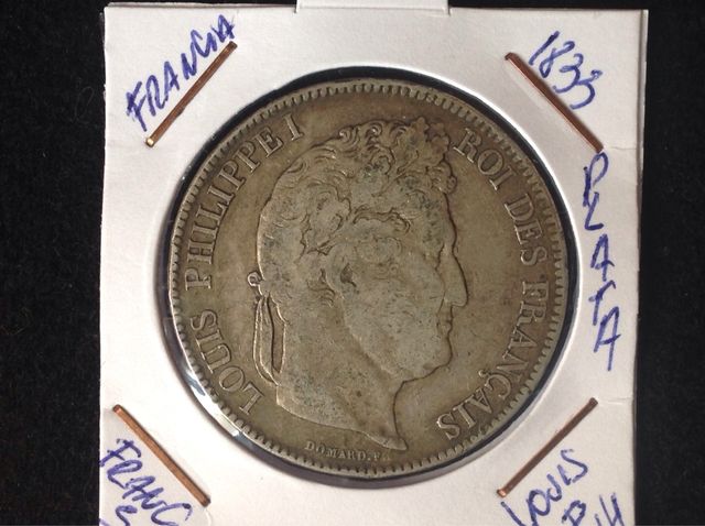 Francia 1833 Moneda De Plata 900 5 Francos En Muy Buen Estado