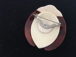 Broche Vintage Léa Stein - Fausse écaille Losange Années 70, Collector