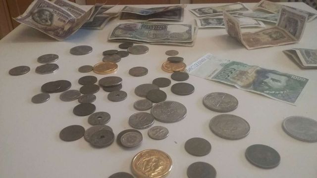 Billetes y Monedas españolas antiguas
