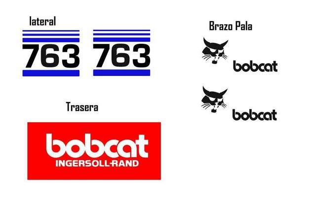 Kit completo pegatinas Bobcat 763. Medidas Origina